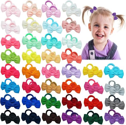 80 قطعة من ربطات شعر الأطفال من Yxiang، ربطات شعر صغيرة مقاس 5.08 سم، حامل ذيل حصان مرن، شريط شعر صغير للفتيات الصغيرات والأطفال في أزواج (40 لونًا) in Kuwait