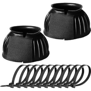 زوج واحد من جزمة الجرس للخيول من زد زد باي، حذاء مطاطي كبير لحماية الحصان مع 10 قطع اربطة بلاستيكية in Kuwait