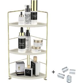 JANUS LiANG 3-Tier Corner Storage Shelf Bathroom Countertop Organizer Stackable Makeup Storage Holder or Kitchen Spice Rack, Easy to Assemble (Rose Gold) in Kuwait