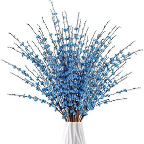 Sggvecsy 10 Pcs 29.5’’ Long Artificial Jasmine Flowers Tall Fake Flower Bouquet Faux Jasmine Plants Dry Branches for Wedding Home Party Office Hotel Restaurant Kitchen Decoration（White）