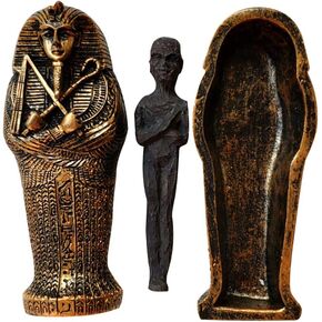 BESPORTBLE Fish Tank Ornament Pharaoh Sarcophagus Coffin Tombstone Historical Sculpture Collectible King Sarcophagus Coffin Sculpture Egyptian King Tutankhamun Jewelry Accessories
