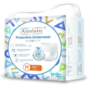Premium Ultra-Thin Incontinence Underwear for Men and Women, Form-Fitting with Heavy Absorbency (Large (34"-50")