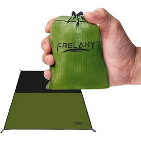 Frelaxy Pocket Picnic Blanket, Waterproof Beach Blanket, Compact Camping Blanket, Lightweight Outdoor Blanket for Beach Festival Camp Picnic Hiking Travel (Army Green, 28'' x 47'')