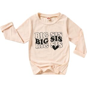 Big Sister Shirt for Toddler Girls Long Sleeve Tops Promoted to Big Sister Clothes Little Baby Announcement Outfits in Kuwait