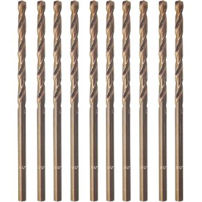 Cobalt Drill Bit 1/8" Twist Drill Bits, M35 High Speed Steel Jobber Length Drill Bit, 135 Degree Tip for Hard Metal, Stainless Steel, Cast Iron with Index Storage Case, Pack of 10 pcs in Kuwait