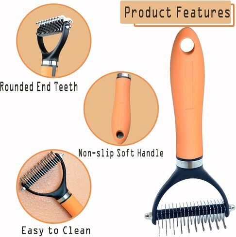 مقصات تقليم أظافر الكلاب والقطط من دوكلوم للمبتدئين، مشط فرشاة إزالة تساقط الحيوانات الأليفة للحيوانات الأليفة ذات الشعر الطويل، أداة فك تشابك الشعر الآمنة للشعر غير اللامع، 3 عبوات من أدوات الحلاقة الاحترافية للجرو والقطط in Kuwait