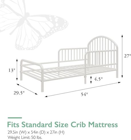 ليتل سييدز سرير ريفر ميتال للاطفال الصغار، ابيض in Kuwait