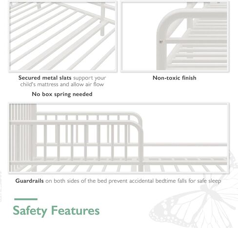 ليتل سييدز سرير ريفر ميتال للاطفال الصغار، ابيض in Kuwait