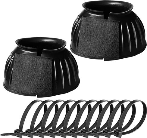 زوج واحد من جزمة الجرس للخيول من زد زد باي، حذاء مطاطي كبير لحماية الحصان مع 10 قطع اربطة بلاستيكية in Kuwait