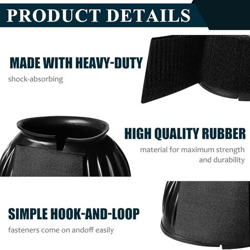 زوج واحد من جزمة الجرس للخيول من زد زد باي، حذاء مطاطي كبير لحماية الحصان مع 10 قطع اربطة بلاستيكية in Kuwait