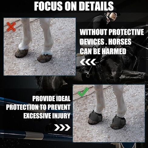 زوج واحد من جزمة الجرس للخيول من زد زد باي، حذاء مطاطي كبير لحماية الحصان مع 10 قطع اربطة بلاستيكية in Kuwait