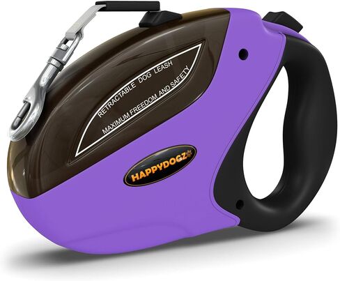 HappyDogz Security Pro Retractable Dog Leash - Heavy Duty Long Tangle Free 16ft Retracting Dog Walking Leash That Keeps Your Dog Safe Happy and Free - for Small Medium & Large Dogs up to 110lbs in Kuwait