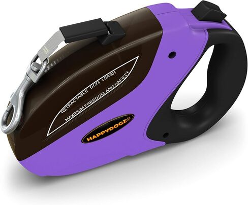 HappyDogz Security Pro Retractable Dog Leash - Heavy Duty Long Tangle Free 16ft Retracting Dog Walking Leash That Keeps Your Dog Safe Happy and Free - for Small Medium & Large Dogs up to 110lbs in Kuwait