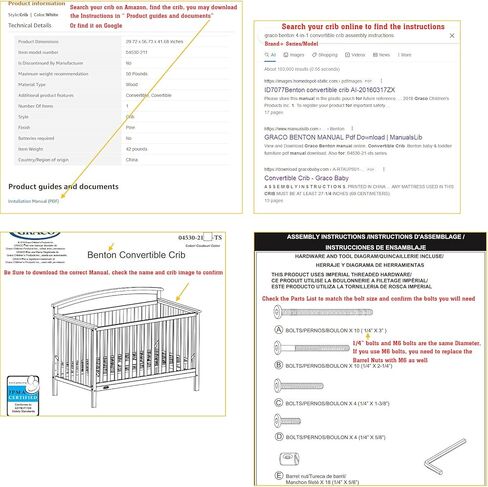 سبرايت ساينس طقم براغي ومسامير لسرير الاطفال مقاس 16 ملم و20 ملم و30 ملم و40 ملم و45 ملم و50 ملم و55 ملم و70 ملم و75 ملم و85 ملم وصواميل اسطوانية للاثاث وسرير بطابقين in Kuwait