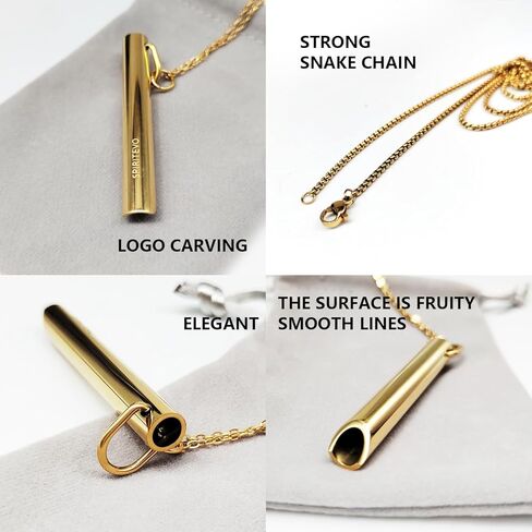 SpiritEvo Mindful Breathing Anxiety Necklace with Two Strong Chains and Velvet Bag, Anxiety Necklace for Stress Relief, Meditation Gifts, Calming Down, Breathing Exercises in Kuwait