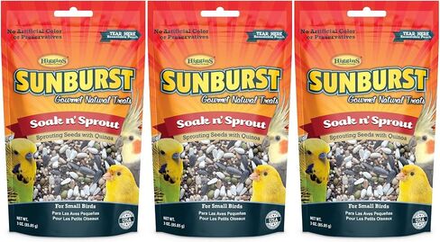 Higgins 3 Pack of Sunburst Soak n' Sprout Seeds with Quinoa for Small Birds, 3 Ounces Each in Saudi Arabia