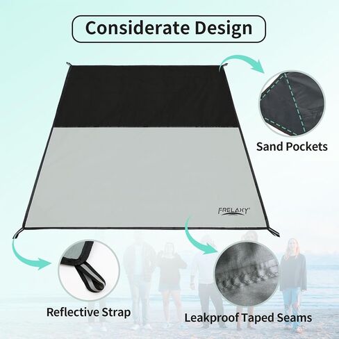 Frelaxy Pocket Picnic Blanket, Waterproof Blanket for Beach Festival | Lightweight compact design, Multi-use outdoor blanket, Waterproof & sandproof material, Easy to carry, Picnic, Camping in Saudi Arabia