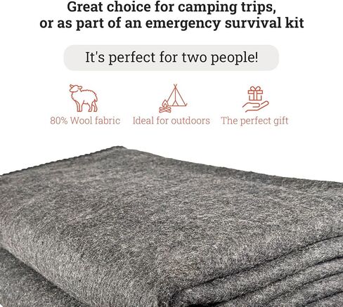 EPG Extra Large Wool Blanket with Zippered Bag | Warm, Comfortable, Stylish, Military | XL Queen/King - 72 x 92 in, 80% Wool, 5.35 lbs | Camping, Outdoor, Bedding, Emergency, Survival, Cabin, RV in Saudi Arabia