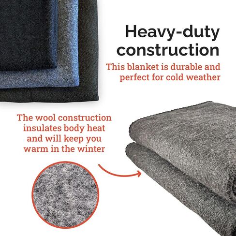 EPG Extra Large Wool Blanket with Zippered Bag | Warm, Comfortable, Stylish, Military | XL Queen/King - 72 x 92 in, 80% Wool, 5.35 lbs | Camping, Outdoor, Bedding, Emergency, Survival, Cabin, RV in Saudi Arabia