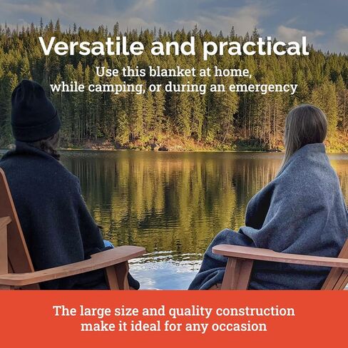EPG Extra Large Wool Blanket with Zippered Bag | Warm, Comfortable, Stylish, Military | XL Queen/King - 72 x 92 in, 80% Wool, 5.35 lbs | Camping, Outdoor, Bedding, Emergency, Survival, Cabin, RV in Saudi Arabia
