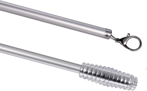 2 Pack Curtain Pull Rod with Metal Snap Push Wand for Drapery and Grommet Curtains 1/2 Inch Wide (Aluminum, 40 Inch) in Saudi Arabia