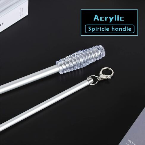 2 Pack Curtain Pull Rod with Metal Snap Push Wand for Drapery and Grommet Curtains 1/2 Inch Wide (Aluminum, 40 Inch) in Saudi Arabia