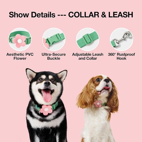 VETRESKA Flora Dog Harness، مجموعة المقود والياقة، بدون سحب سترة الكلب للمشي والتدريب، قابل للتعديل، سهل التحكم وحزام الحيوانات الأليفة المبطن الناعم وحقيبة الظهر للكلاب الصغيرة والمتوسطة والكبيرة، XXS in Kuwait