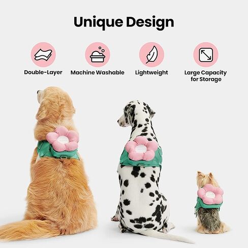 VETRESKA Flora Dog Harness، مجموعة المقود والياقة، بدون سحب سترة الكلب للمشي والتدريب، قابل للتعديل، سهل التحكم وحزام الحيوانات الأليفة المبطن الناعم وحقيبة الظهر للكلاب الصغيرة والمتوسطة والكبيرة، XXS in Kuwait