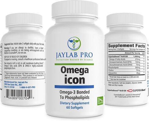 Omega Icon Antarctic Superba Boost Krill Oil Supplement 1000– Phospholipid Bound Omega-3 Supplements, Astaxanthin, Supports Heart Health, 1000mg-Burpless Omega 3 Oils-100% Traceable from Sea to Shelf in Saudi Arabia