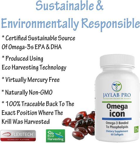 Omega Icon Antarctic Superba Boost Krill Oil Supplement 1000– Phospholipid Bound Omega-3 Supplements, Astaxanthin, Supports Heart Health, 1000mg-Burpless Omega 3 Oils-100% Traceable from Sea to Shelf in Saudi Arabia