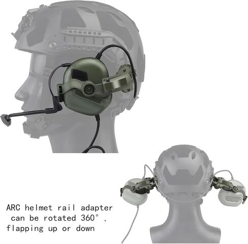 Hdlsina Tactical Headset + with U94 PTT 2pin with ARC Rail Adapter Compatible FAST helmet ACH helmet MICH helmet in Kuwait