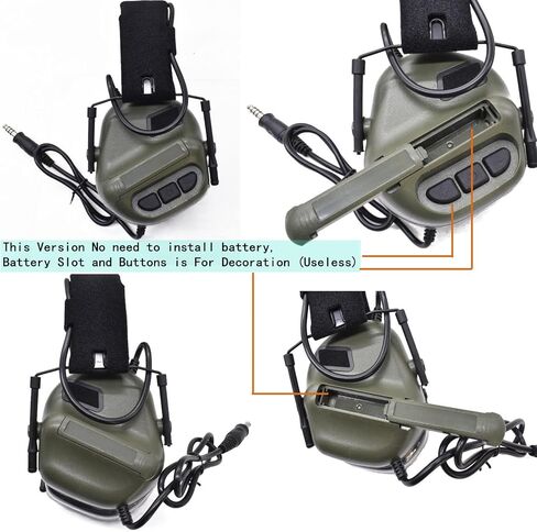 Hdlsina Tactical Headset + with U94 PTT 2pin with ARC Rail Adapter Compatible FAST helmet ACH helmet MICH helmet in Kuwait