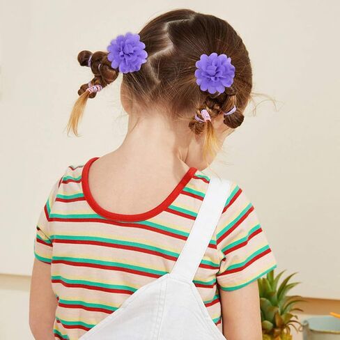 40PCS 2Inch Chiffon Flower Hair Bows Clips for Girls Fully Lined Non Slip Toddler Hair Accessories for Baby Toddler Girls 20 Colors in Pairs in Kuwait