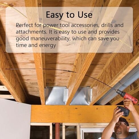 HUAALIUCHE Flex Bit 54-Inch Extension, Flex Shank Installer Drill Bit Extension, 1/4-Inch by 54-Inch with Wrench Key for Added Drill Bit Length for Drilling Between Walls or Several Rafters in Kuwait