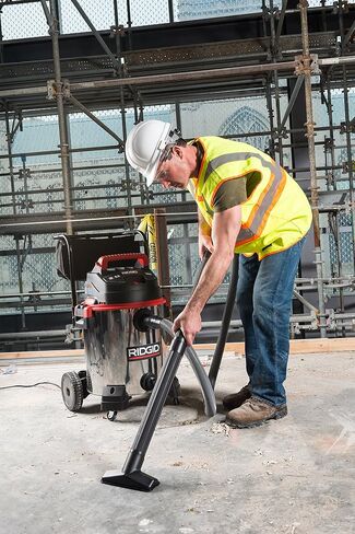 RIDGID 50353 1610RV Stainless Steel 16-Gal. Wet Dry Shop Vacuum with Cart, 6.5 Peak HP Motor, Large Wheels, Pro Hose, Drain, and Blower Port, Red in Saudi Arabia
