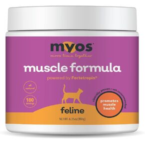 MYOS Feline Muscle Formula for Cats – All Natural Cat Muscle Loss Supplement – Powered by Fortetropin for Cats – Cat Supplement to Reduce Feline Muscle Loss, 180 Servings in Saudi Arabia