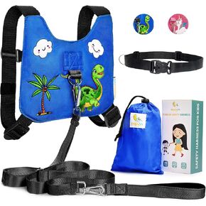 HappyVk Toddler Leash Harness Baby Anti Lost Wrist Link with Key Lock Kid Leash Child Safety Harness Ages 1-4 Cute Wild Animals