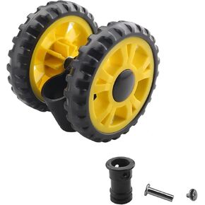 MroMax 1Pc Stroller Wheel, 105mm x 21mm Single Wheel, Plastic Wheel Replacement for Stroller and Pet Stroller Black&Yellow