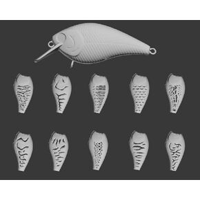 wLure Hard Plastic 3D Stencil for Fishing Lure Crankbait Jerkbait Lipless Topwater