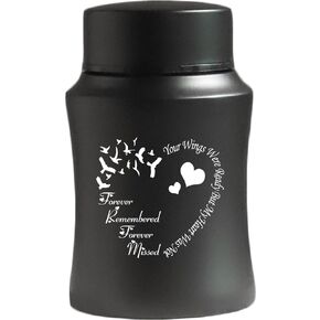4.5 Inches Small Urn for Human Ashes Small Keepsake Urn Heart Wing Pattern Memorial Ashes Container Stainless Steel Mini Cremation Urn Ashes Urn