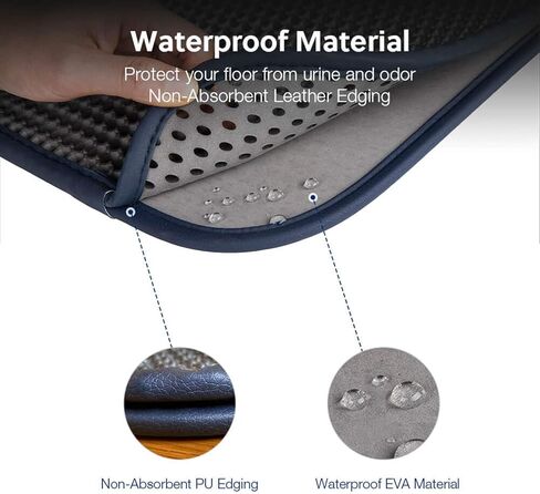 وي بت بساط لفضلات القطط، مقاس متوسط، طبقة مزدوجة على شكل خلية النحل، خالية من الفثالات، مقاومة للماء للبول، سهلة التنظيف، تحكم في تناثر الخدش، وسادة صندوق التقاط 24 × 15 انش، رمادي in Kuwait