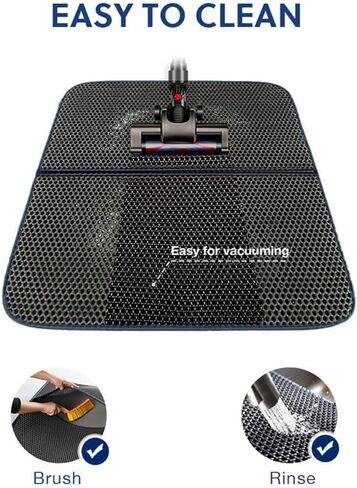 وي بت بساط لفضلات القطط، مقاس متوسط، طبقة مزدوجة على شكل خلية النحل، خالية من الفثالات، مقاومة للماء للبول، سهلة التنظيف، تحكم في تناثر الخدش، وسادة صندوق التقاط 24 × 15 انش، رمادي in Kuwait