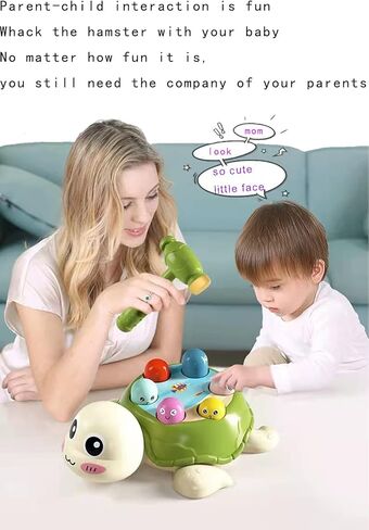 KAMINRUN Interactive Whack A Mole Game, Whack a Mole Pounding Hammering Game - Early Development Toy for Toddler, Learning, Active, Fun Gift Boys and Girls, 2 Hammers Included in Kuwait