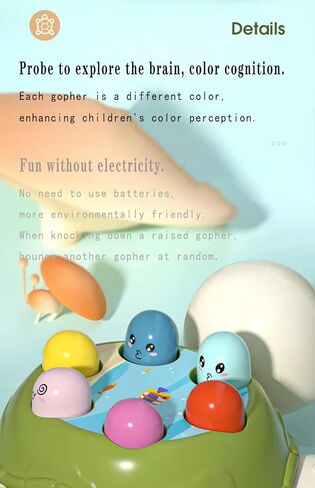 KAMINRUN Interactive Whack A Mole Game, Whack a Mole Pounding Hammering Game - Early Development Toy for Toddler, Learning, Active, Fun Gift Boys and Girls, 2 Hammers Included in Kuwait