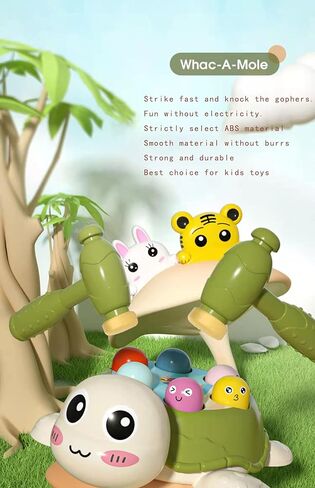 KAMINRUN Interactive Whack A Mole Game, Whack a Mole Pounding Hammering Game - Early Development Toy for Toddler, Learning, Active, Fun Gift Boys and Girls, 2 Hammers Included in Kuwait