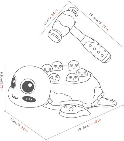 KAMINRUN Interactive Whack A Mole Game, Whack a Mole Pounding Hammering Game - Early Development Toy for Toddler, Learning, Active, Fun Gift Boys and Girls, 2 Hammers Included in Kuwait