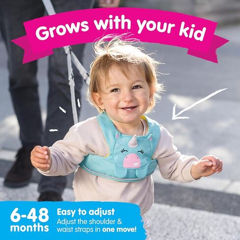 Trunki Toddler Leash - Fuss Free Toddler Walking Reins & Kids Safety Harness | Baby Leash for Kids – Leeroy Lion (Yellow) in Kuwait