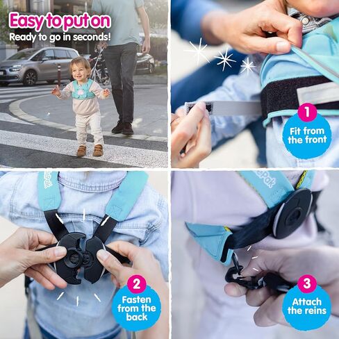 Trunki Toddler Leash - Fuss Free Toddler Walking Reins & Kids Safety Harness | Baby Leash for Kids – Leeroy Lion (Yellow) in Kuwait