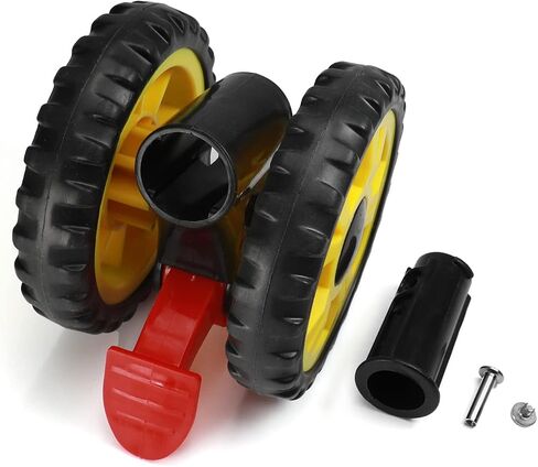 MroMax 1Pc Stroller Wheel, 105mm x 21mm Single Wheel, Plastic Wheel Replacement for Stroller and Pet Stroller Black&Yellow in Saudi Arabia