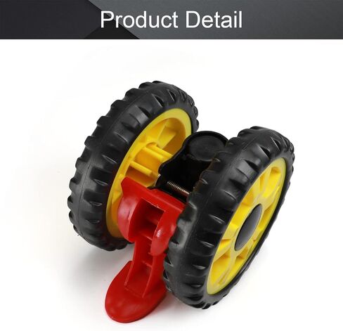 MroMax 1Pc Stroller Wheel, 105mm x 21mm Single Wheel, Plastic Wheel Replacement for Stroller and Pet Stroller Black&Yellow in Saudi Arabia